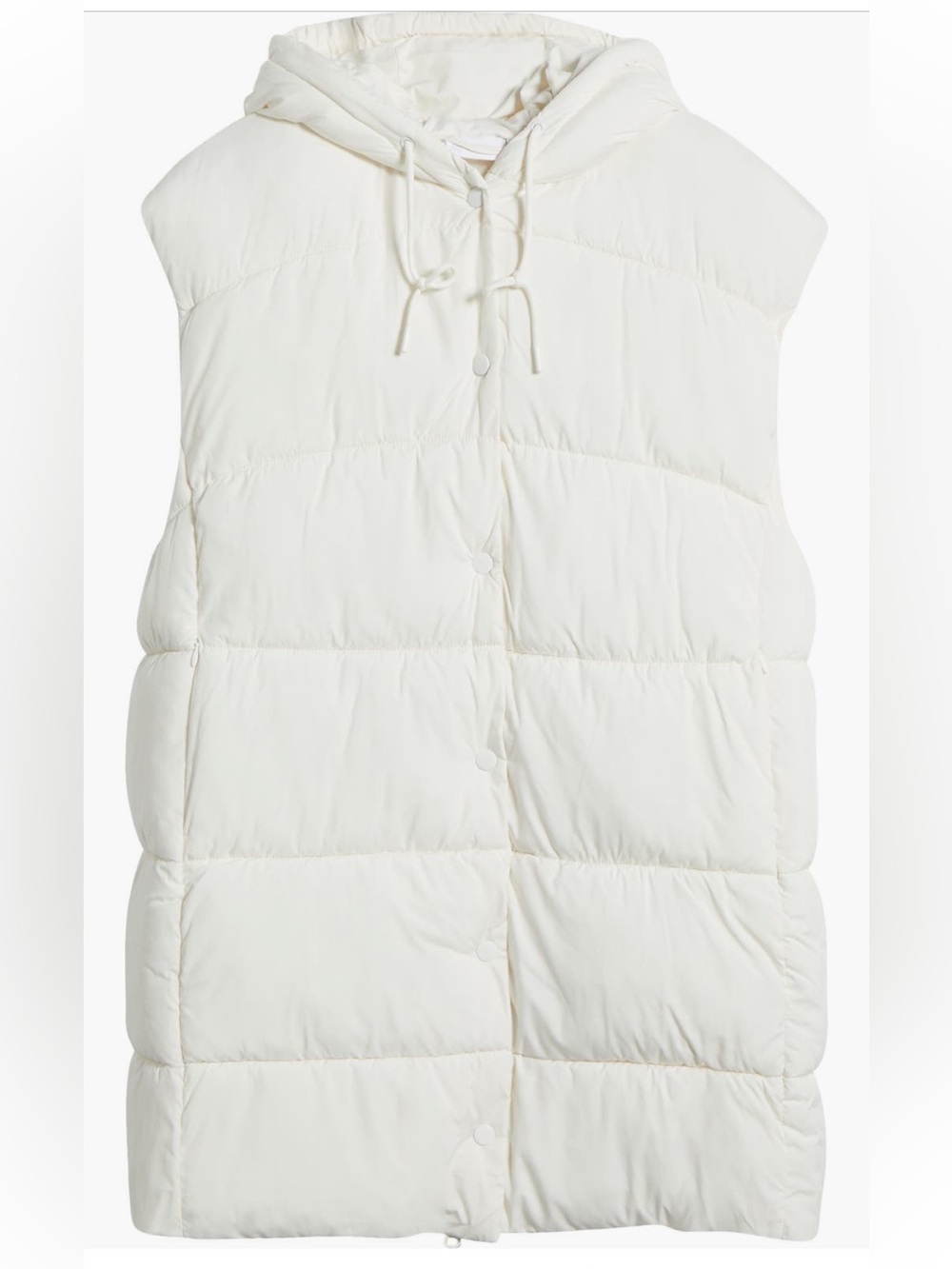 Zella Ivory Egret Large Longline Hooded Puffer Vest